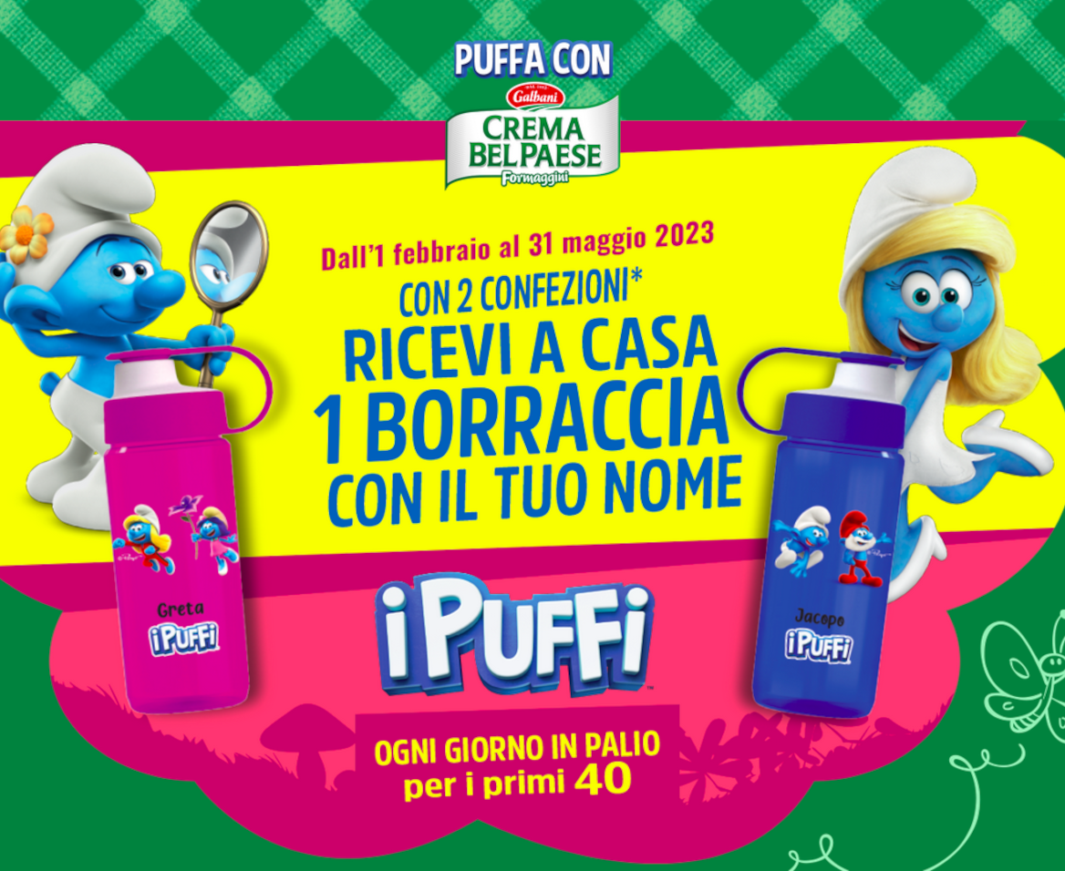 Schermata iniziativa Galbani Puffa con Crema Bel Paese Borraccia